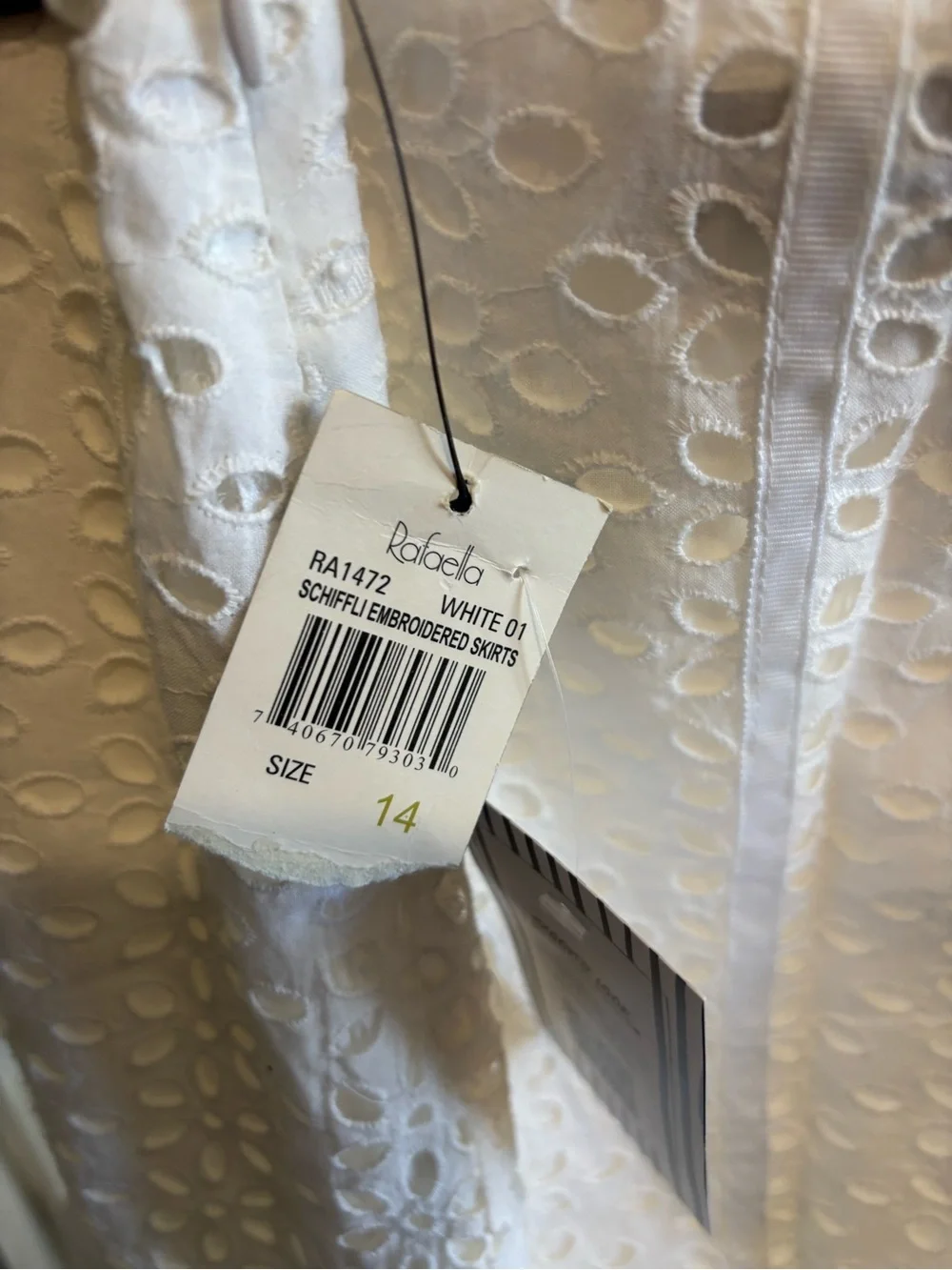 Rafaella White Eyelet A-Line Skirt